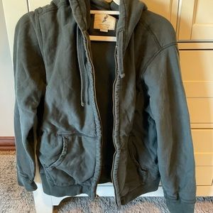 J Crew Fleece Zip Up Hoodie